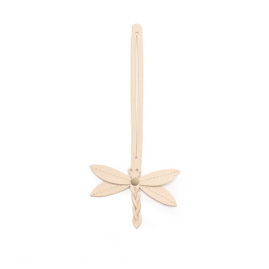 Bone | Dragonfly shaped leather charm tassel