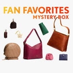 A collection of bags and small goods with the title Fan Favorites Mystery Box