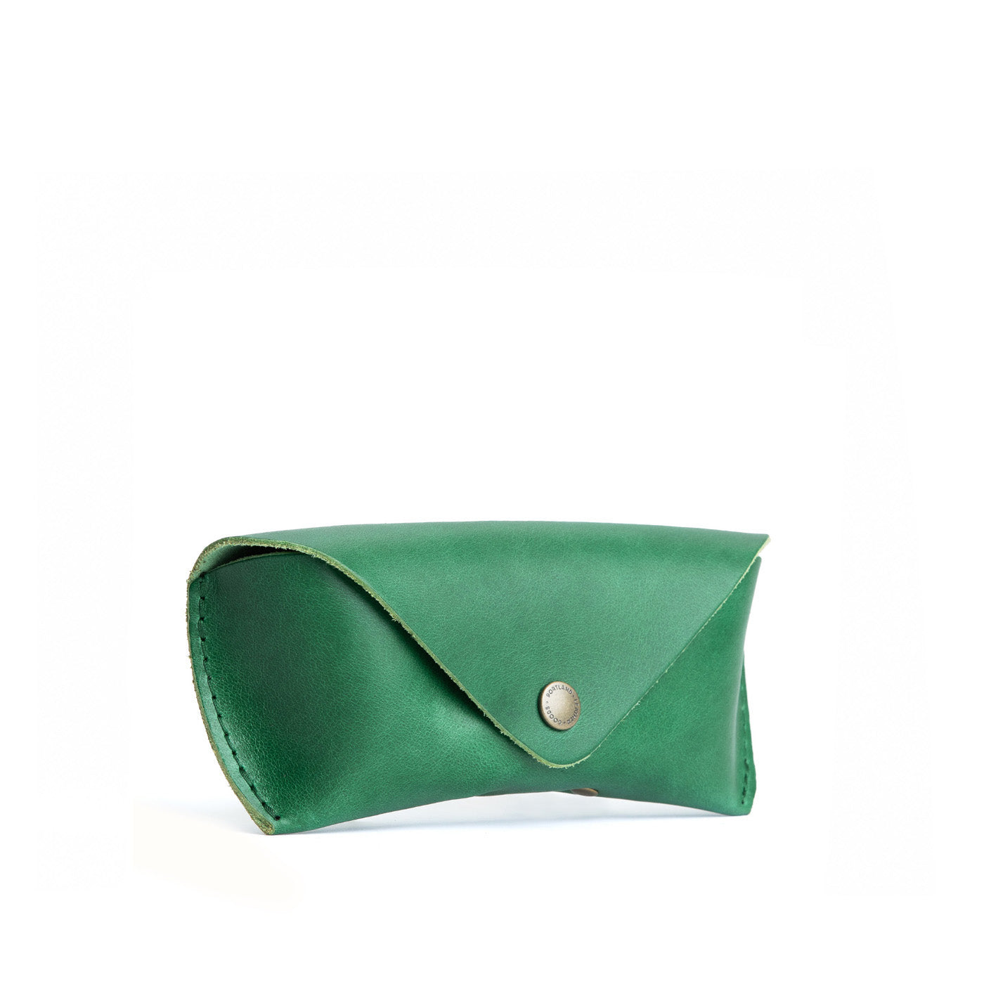 Cowboy Mint | Leather sunglasses case with snap closure