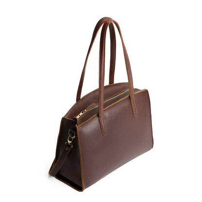 Coldbrew*Large | Leather tote bag with handles, adjustable crossbody strap, zipper top, and two back pockets