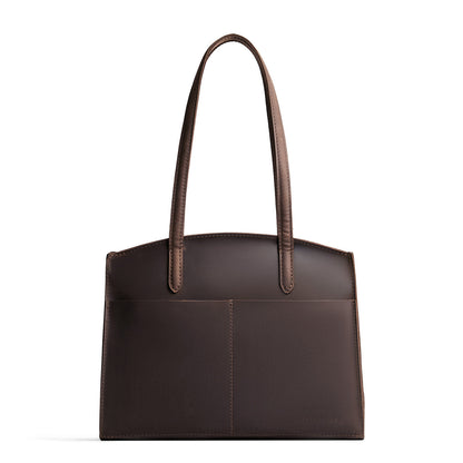 Moose*Large | Leather tote bag with handles, adjustable crossbody strap, zipper top, and two back pockets