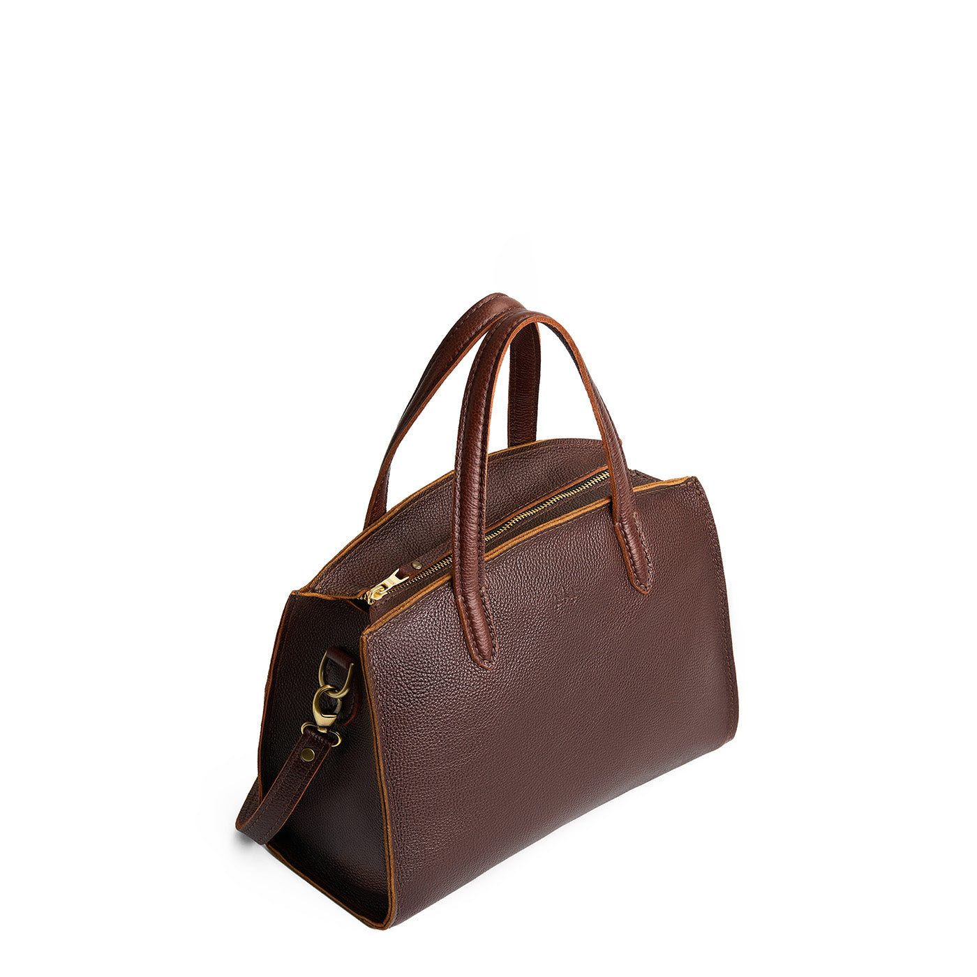 Coldbrew*Medium | Leather tote bag with handles, adjustable crossbody strap, zipper top, and two back pockets