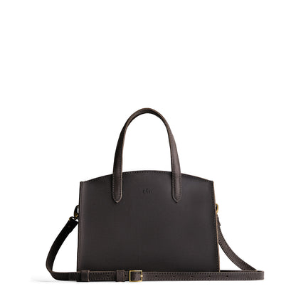 Full Moon*Medium | Leather tote bag with handles, adjustable crossbody strap, zipper top, and two back pockets