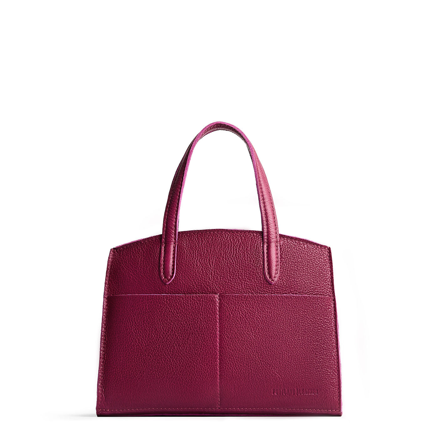 Orchid*Medium | Leather tote bag with handles, adjustable crossbody strap, zipper top, and two back pockets