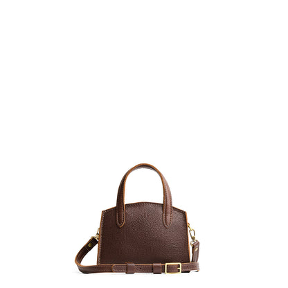 Coldbrew*Mini | Leather tote bag with handles, adjustable crossbody strap, zipper top, and a back pocket