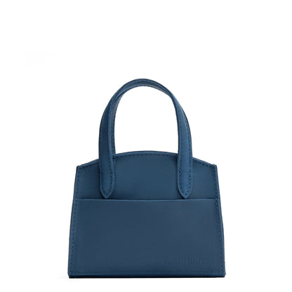 Deep Water*Mini | Leather tote bag with handles, adjustable crossbody strap, zipper top, and a back pocket