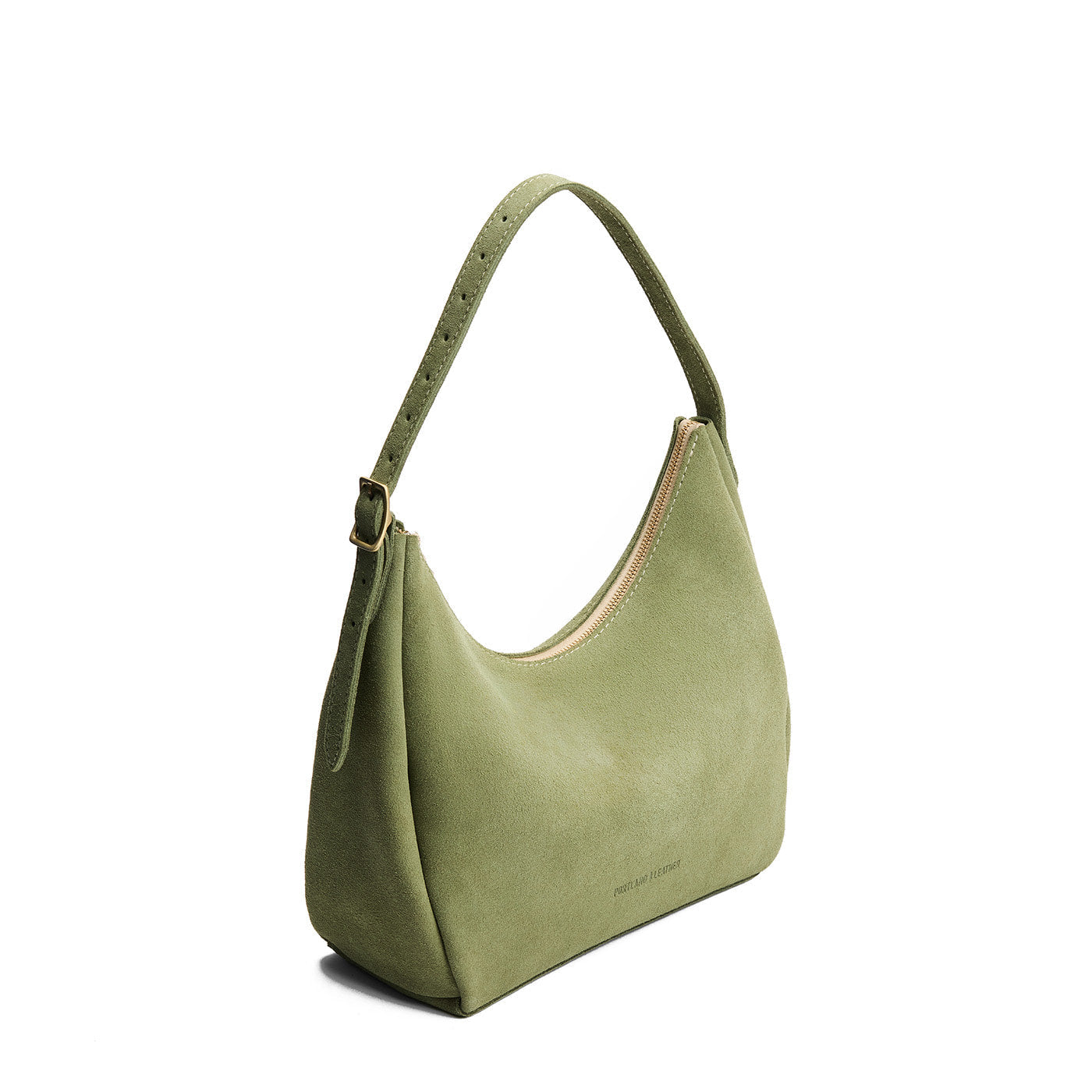 Laurel*Medium | U-shaped, flat-bottomed leather shoulder bag with adjustable strap