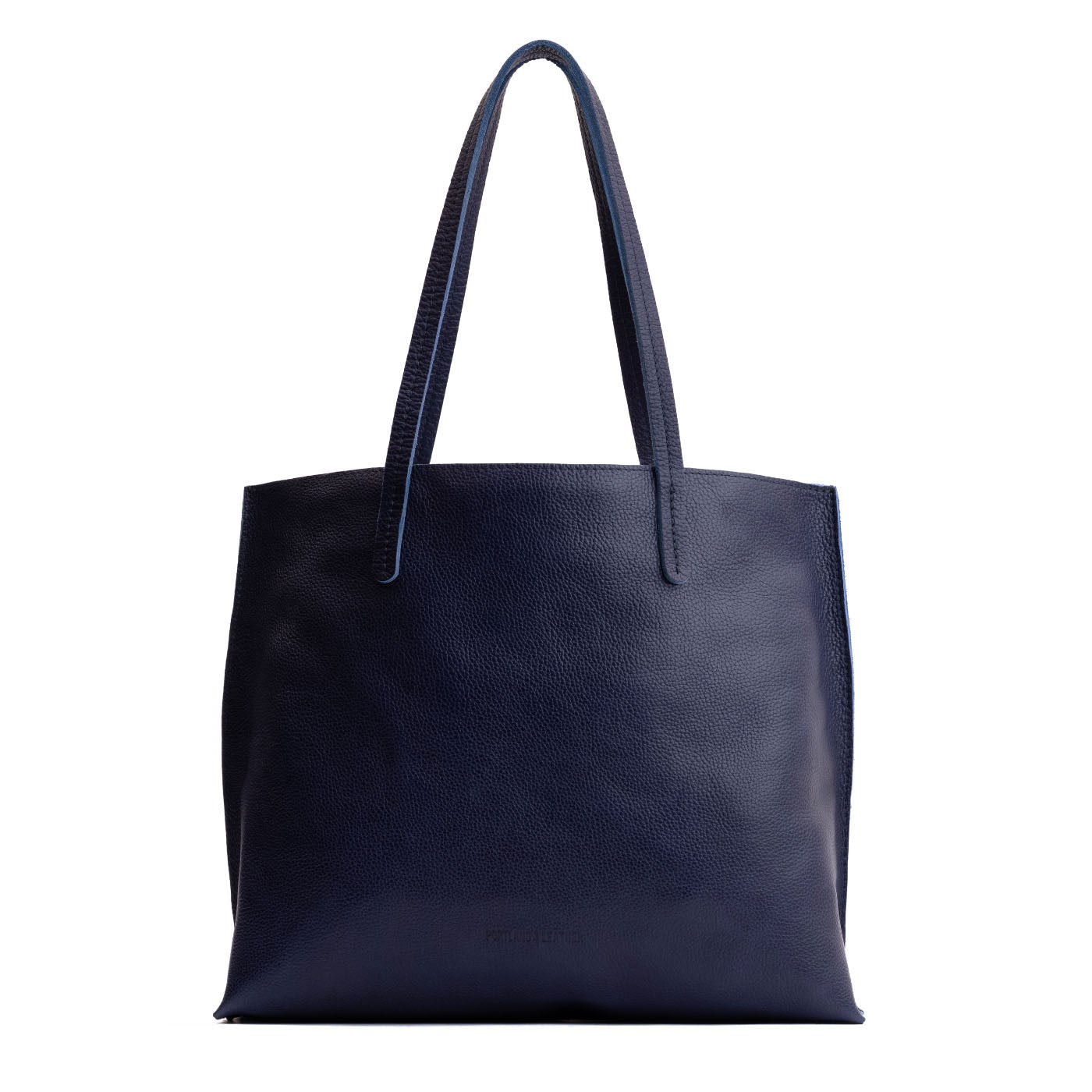 Cobalt*Large | Leather tote bag with interior snap key loop