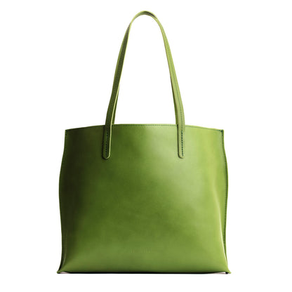 Green Apple*Large | Leather tote bag with interior snap key loop