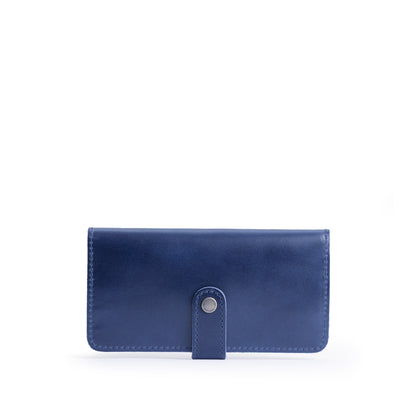 Cowboy Blue | Leather wallet with snap closed