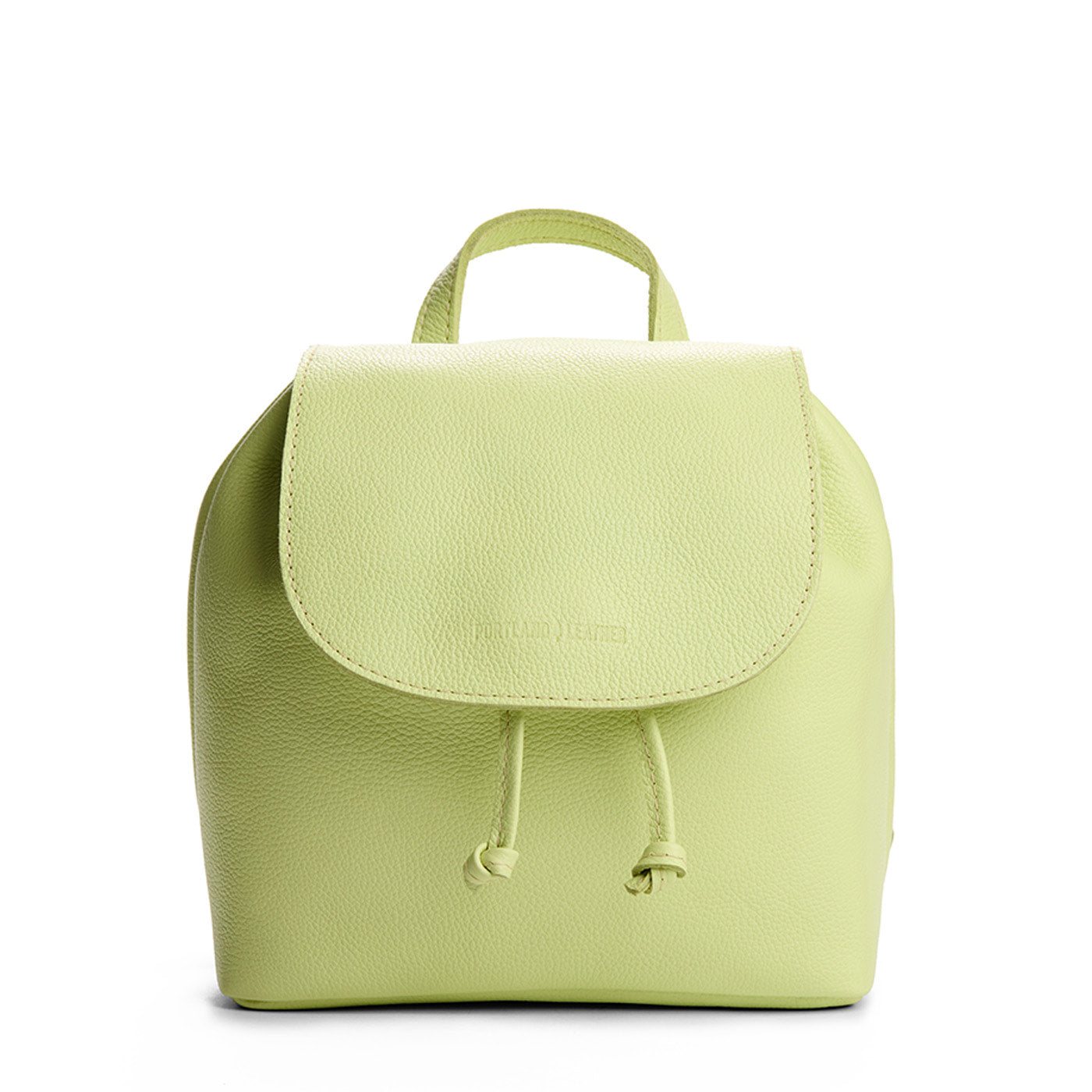Shadow Lime | Drawstring bucket backpack with snap closure under flap