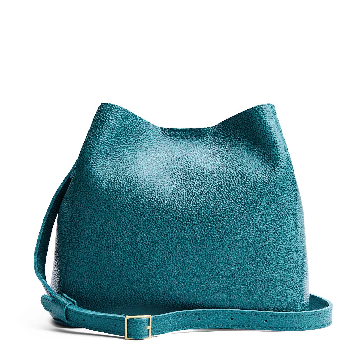 Aquarius | Symmetrical bucket bag with latch closure and removable crossbody strap