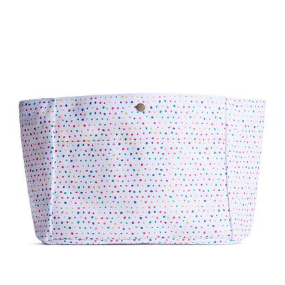 Sprinkles*Classic*Large | Back of printed canvas organizer with pockets