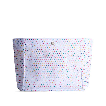 Sprinkles*Classic*Medium | Front of printed canvas organizer with pockets