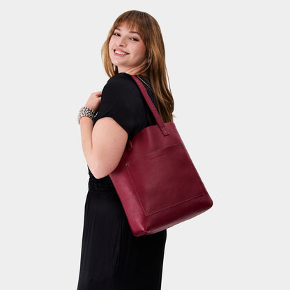 Rhubarb*Classic | Medium Tote with dual shoulder straps and crossbody strap
