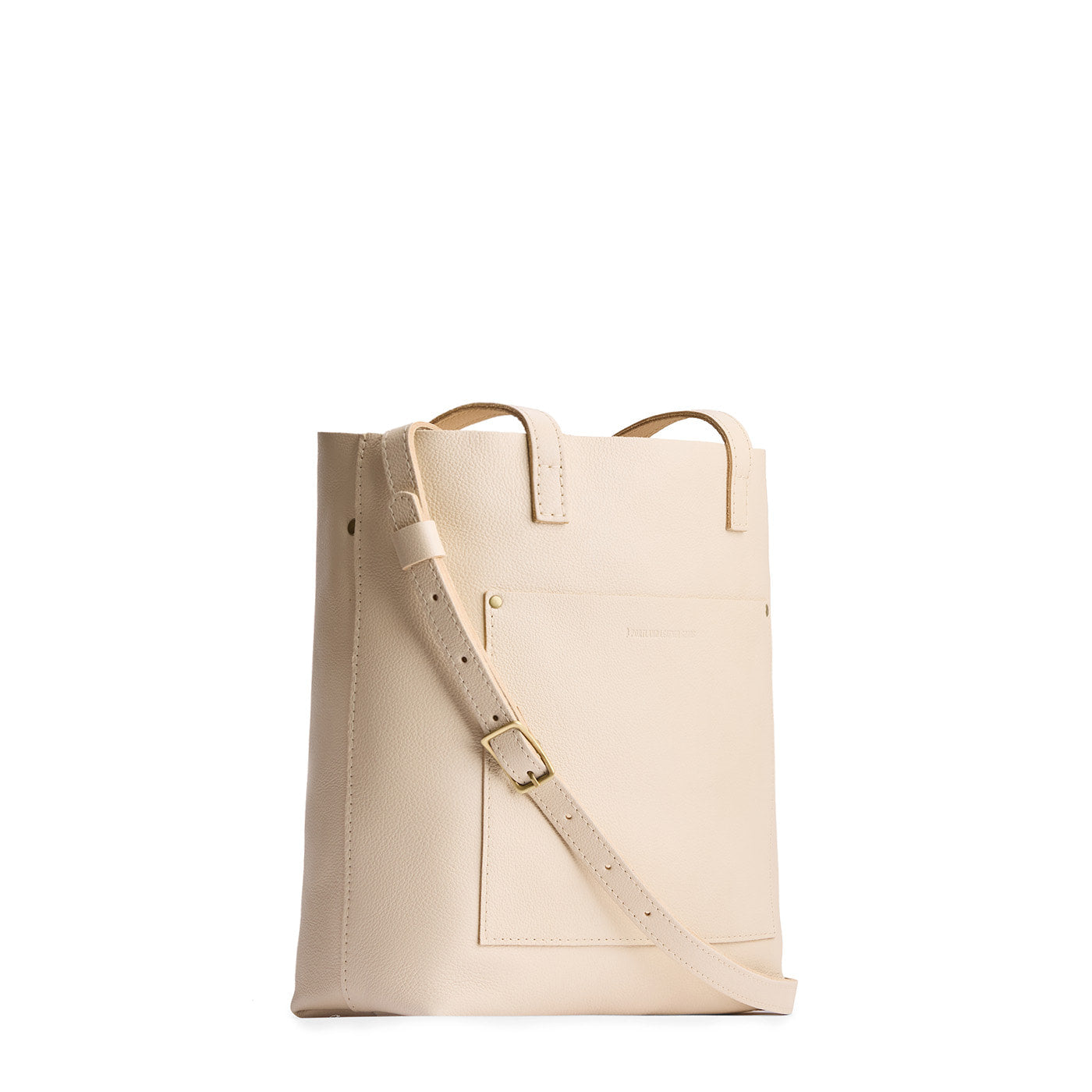 Pebbled Bone*Classic | Medium Tote with dual shoulder straps and crossbody strap