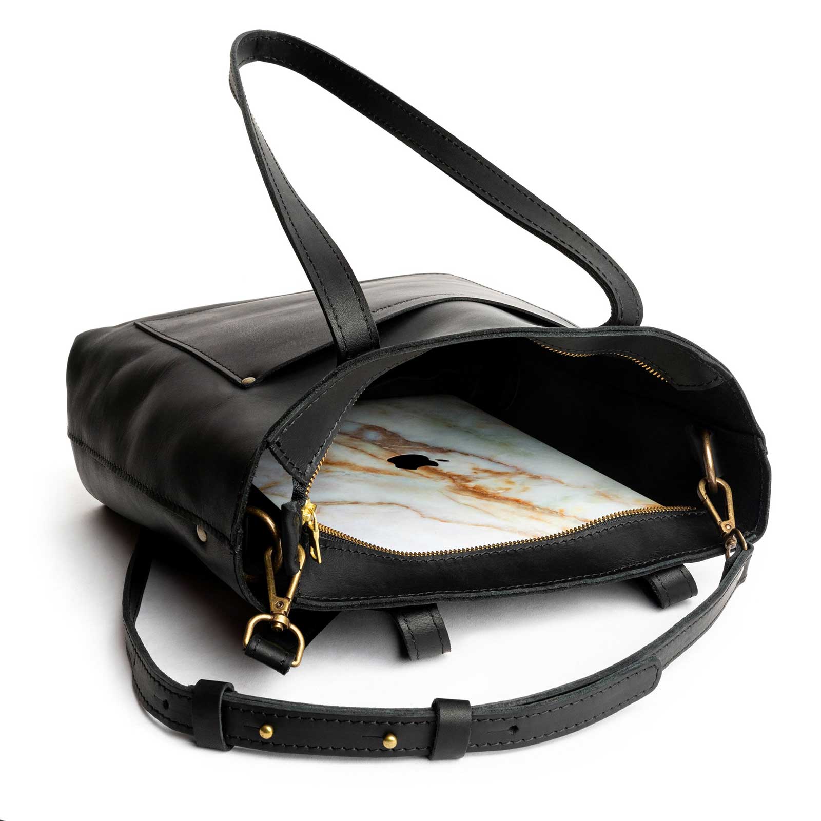 Black*Zipper | Medium Tote with dual shoulder straps and crossbody strap