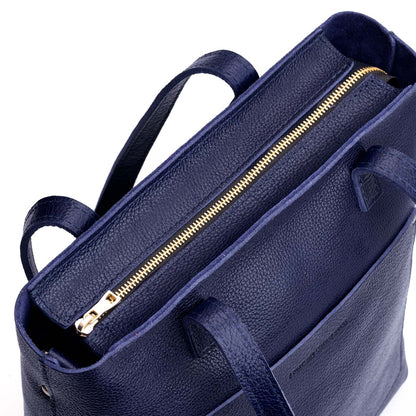 Cobalt*Zipper | Medium Tote with dual shoulder straps and crossbody strap
