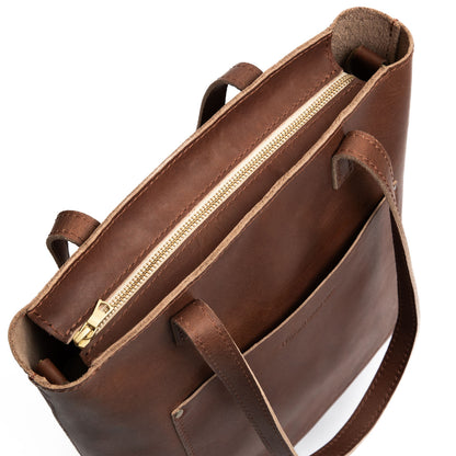 English Tan*Zipper | Medium Tote with dual shoulder straps and crossbody strap