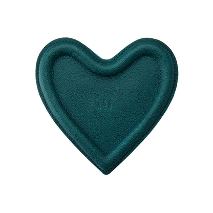 Sea Glass | Heart shaped leather tray with stuffed edges