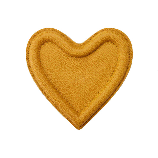 Sunshine | Heart shaped leather tray with stuffed edges