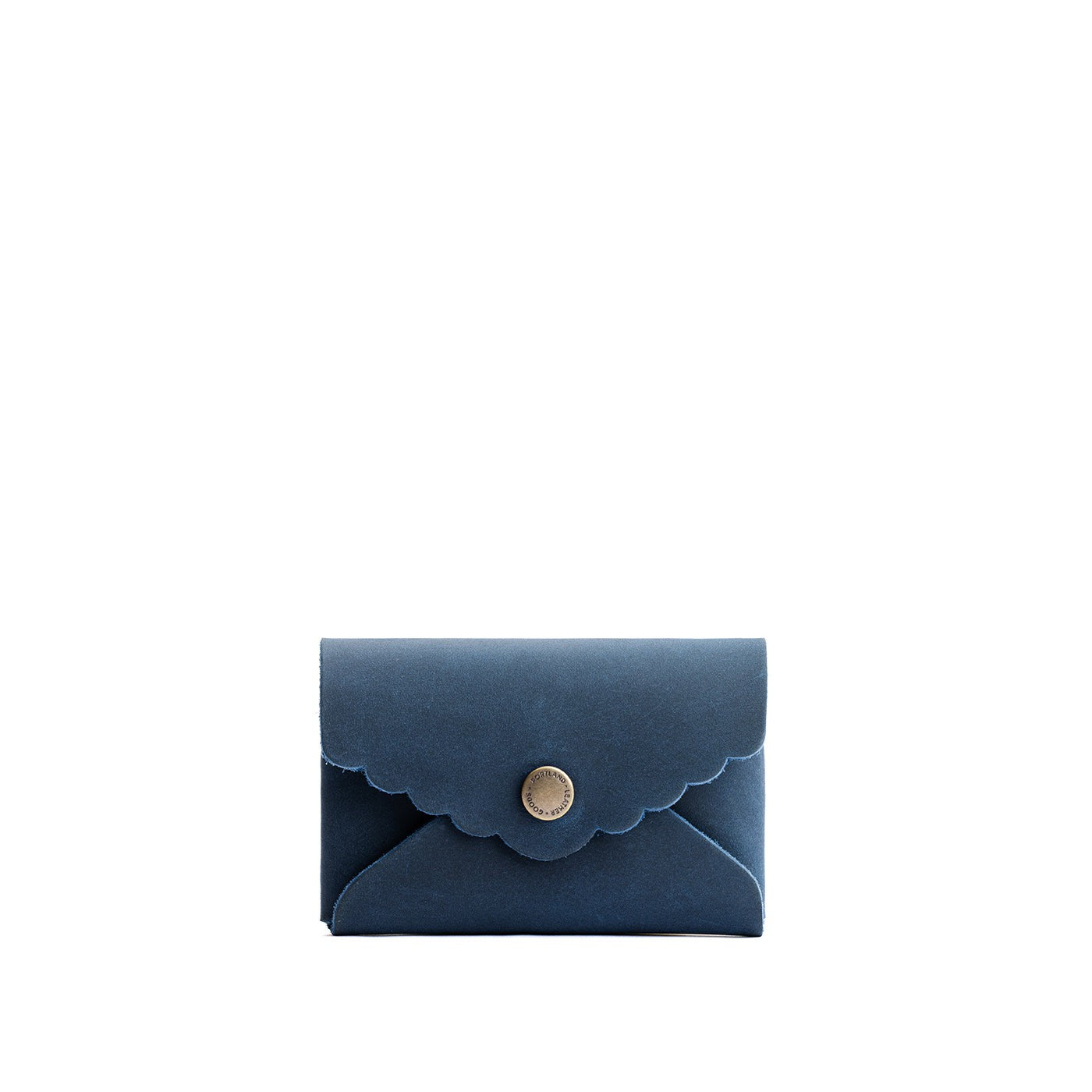 Deep Water | Leather card wallet with scalloped edge