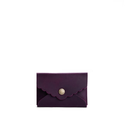 Larkspur | Leather card wallet with scalloped edge