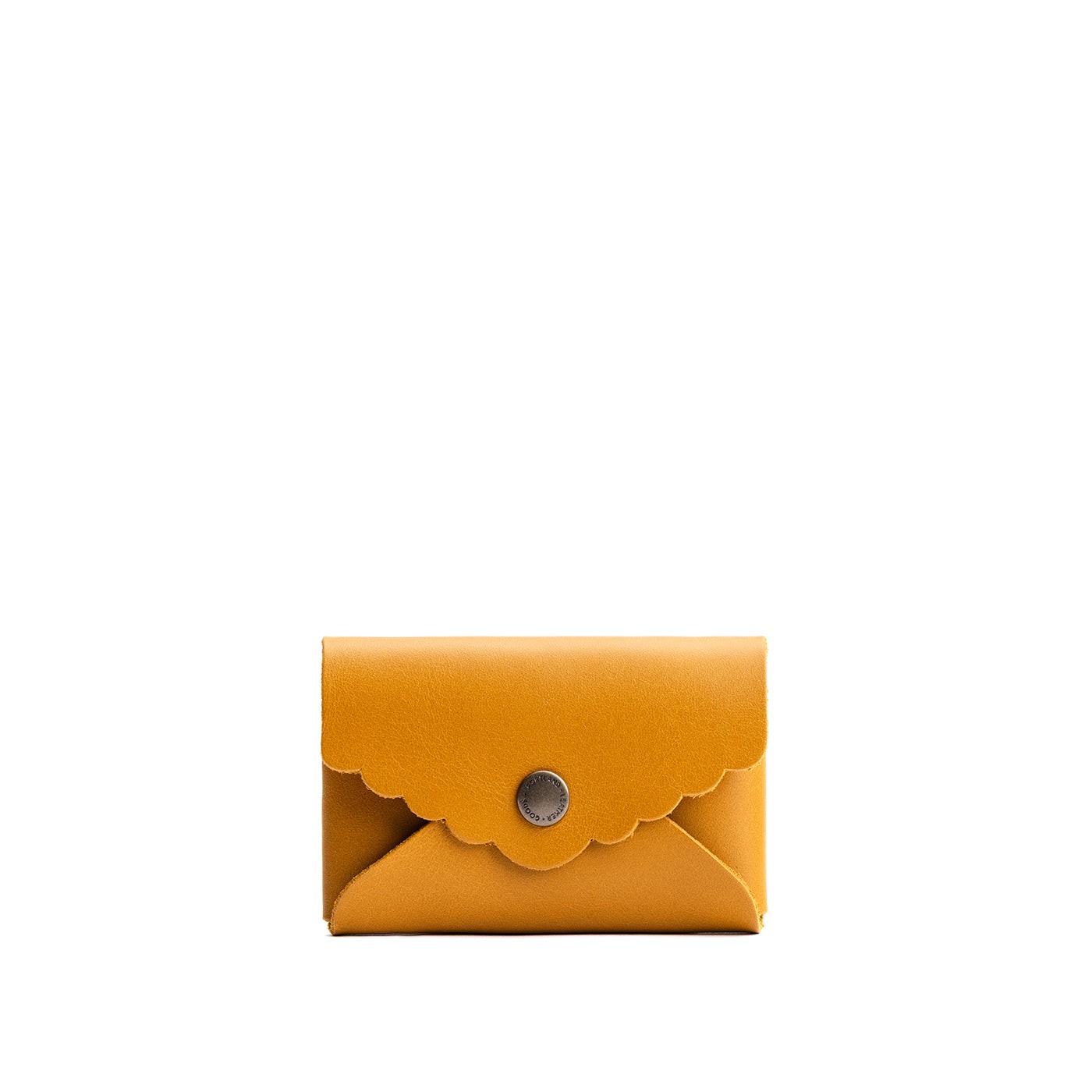 Mango | Leather card wallet with scalloped edge