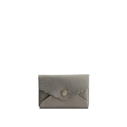 Stardust | Leather card wallet with scalloped edge closed