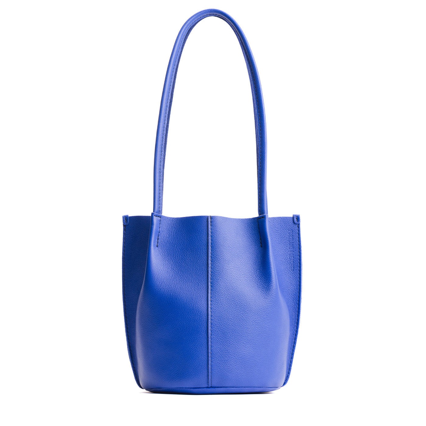 Astro Blue*Small | Petite bucket shaped tote bag with matching leather handles