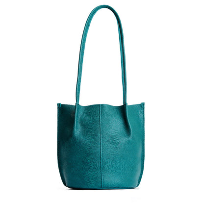 Aquarius*Small | Petite bucket shaped tote bag with matching leather handles