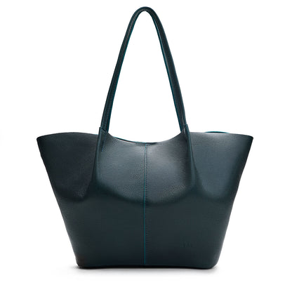 Boreal*Oversized | Extra wide bucket shaped tote bag with matching leather handles