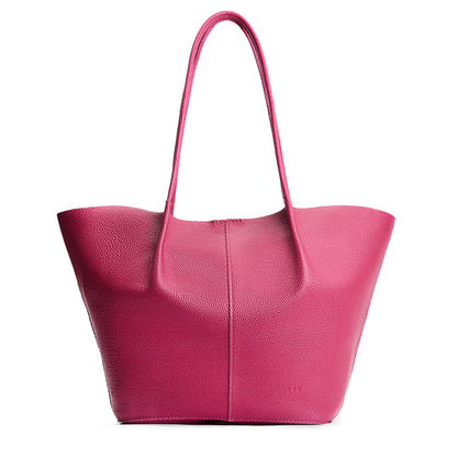 Cosmo*Oversized | Extra wide bucket shaped tote bag with matching leather handles