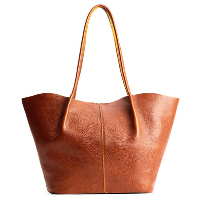 Sienna*Oversized | Extra wide bucket shaped tote bag with matching leather handles