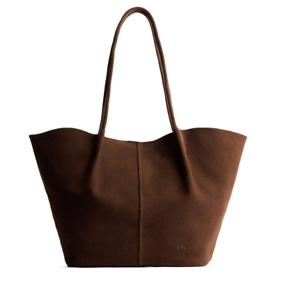 Stagecoach*Oversized | Extra wide bucket shaped tote bag with matching leather handles