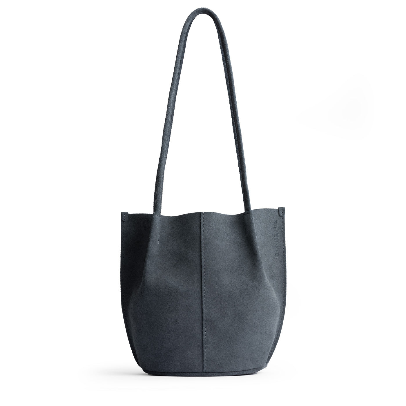 Peppercorn*Small | Petite bucket shaped tote bag with matching leather handles