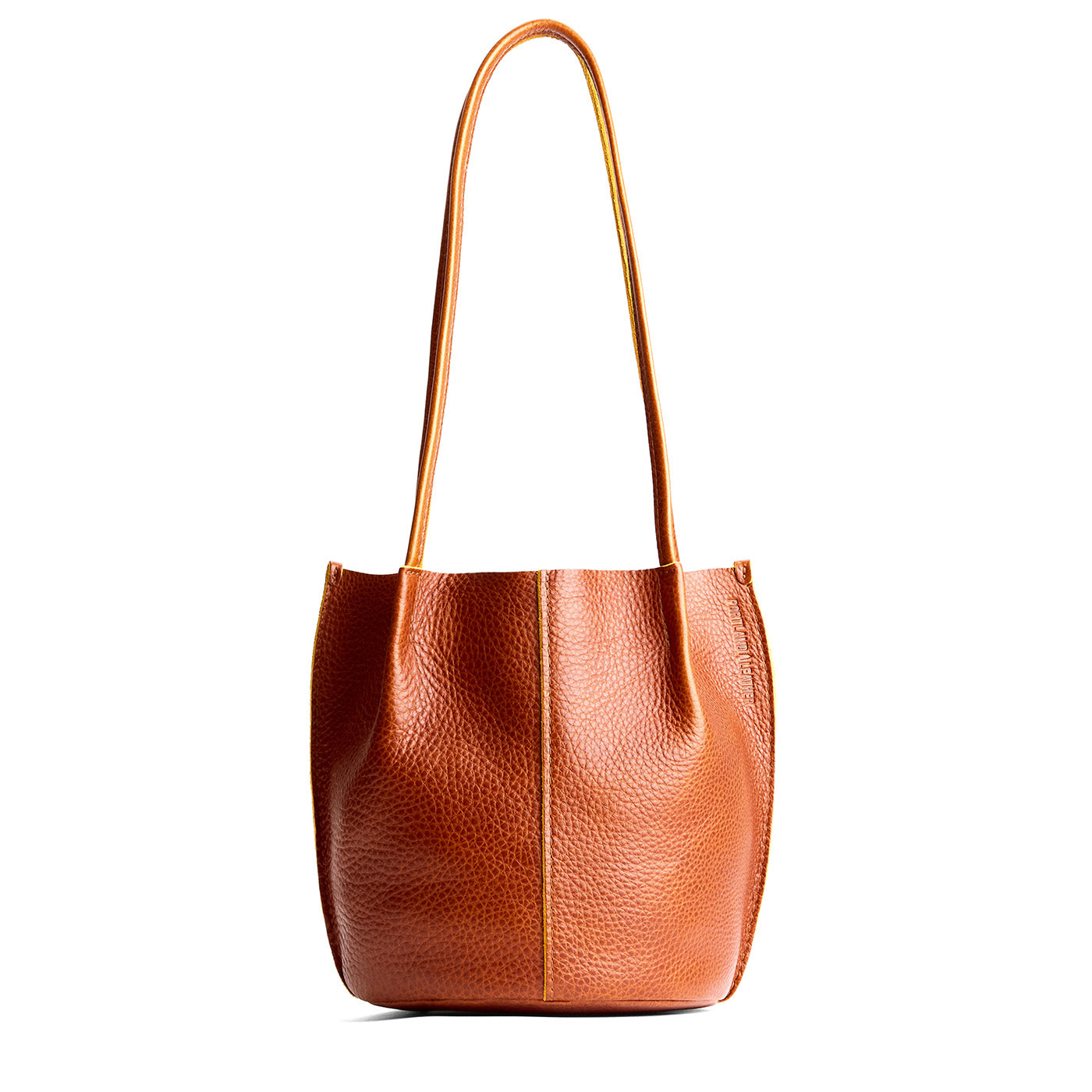 Sienna*Small | Petite bucket shaped tote bag with matching leather handles