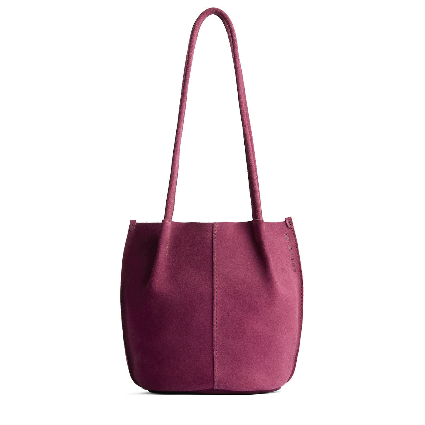 Superbloom*Small | Petite bucket shaped tote bag with matching leather handles
