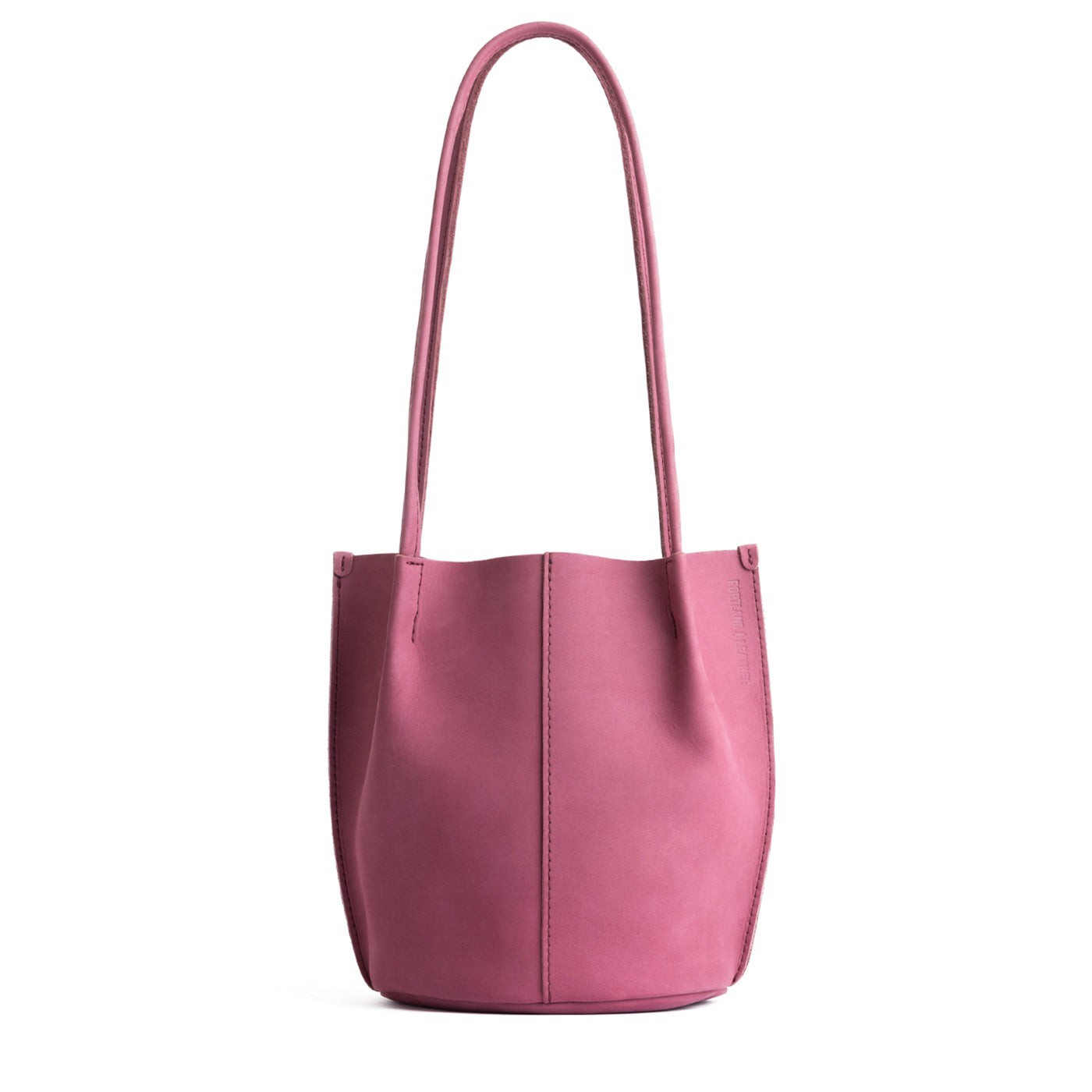 Foxglove*Small | Petite bucket shaped tote bag with matching leather handles