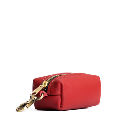 Crimson | Leather small keychain pouch