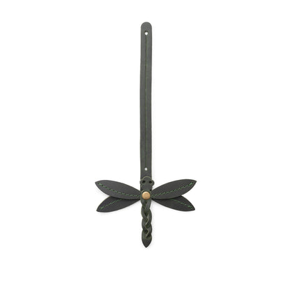 Evergreen | Dragonfly shaped leather charm tassel