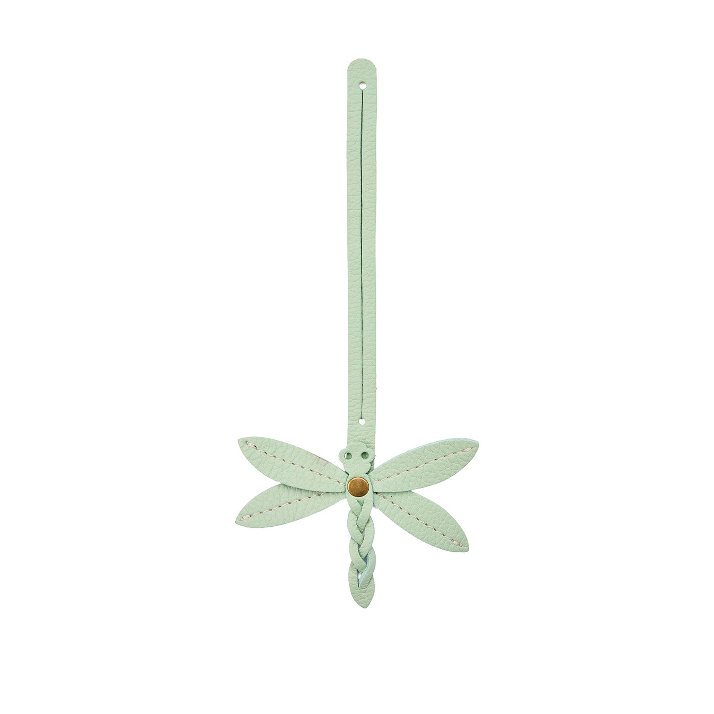 Pistachio | Dragonfly shaped leather charm tassel