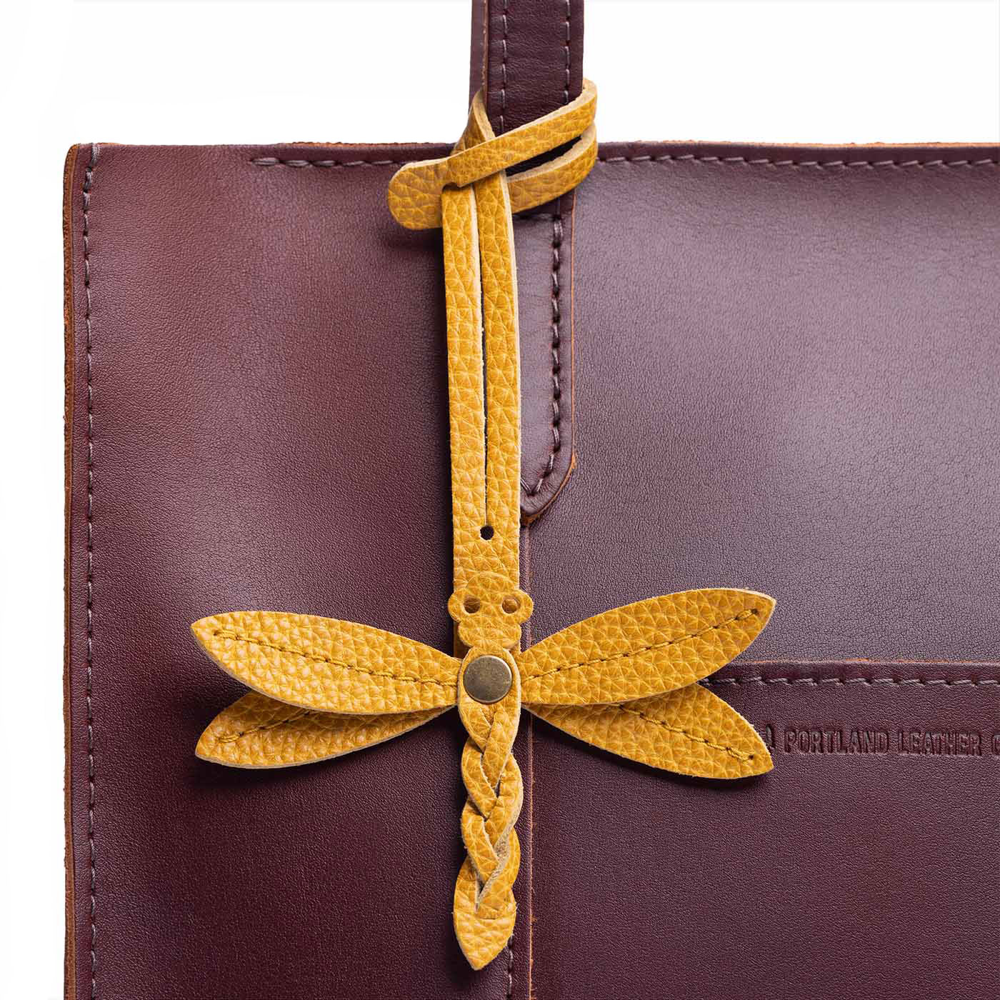 Sunshine | Dragonfly shaped leather charm tassel