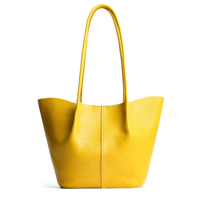 Naples*Large | Wide bucket shaped tote bag with matching leather handles