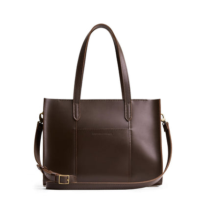 Grizzly*East/West | Structured wide tote bag with overlapping panels and crossbody strap
