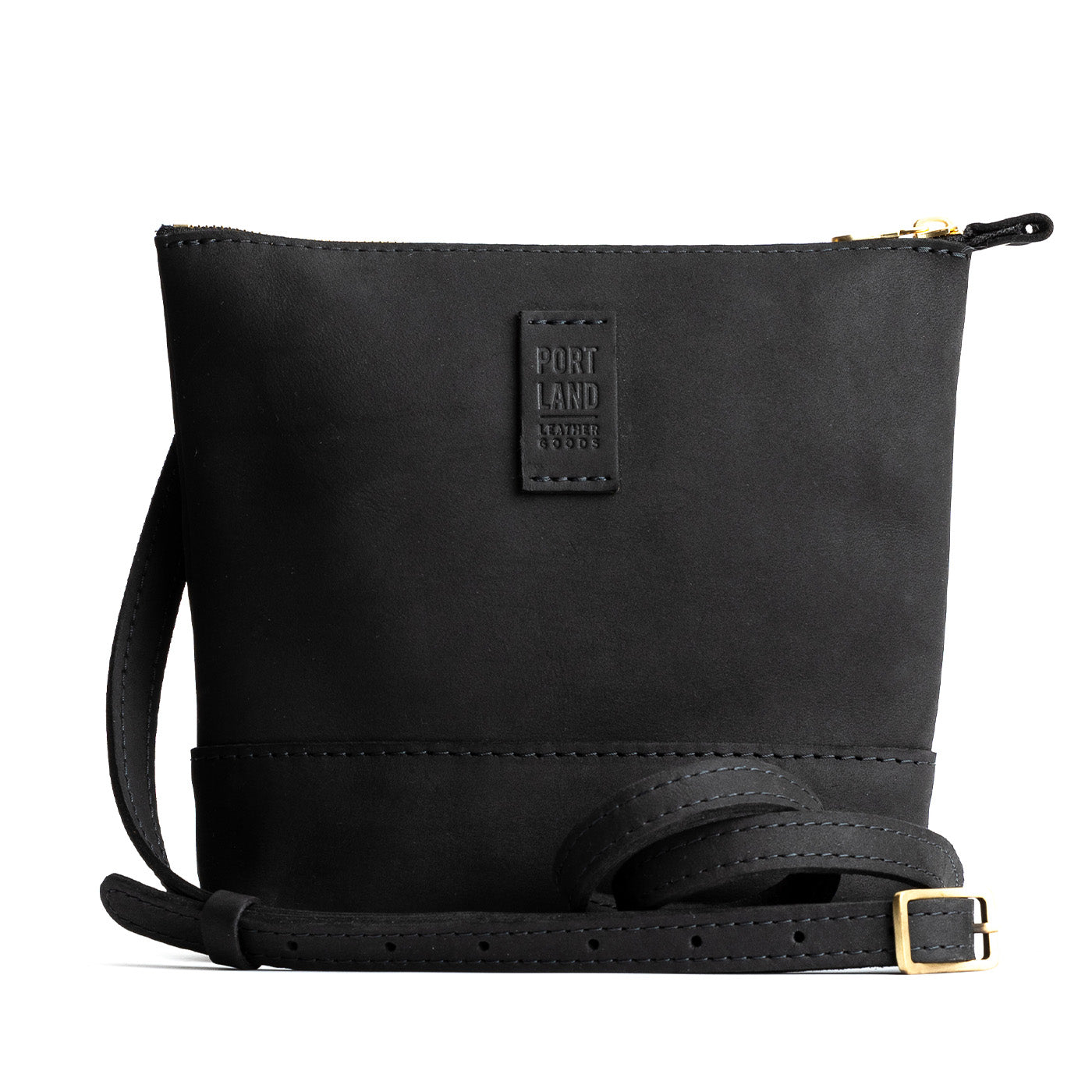 Shadow Black | Small rectangular crossbody purse with top zipper and interior pocket