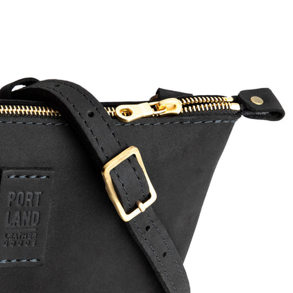 Shadow Black | Small rectangular crossbody purse with top zipper and interior pocket