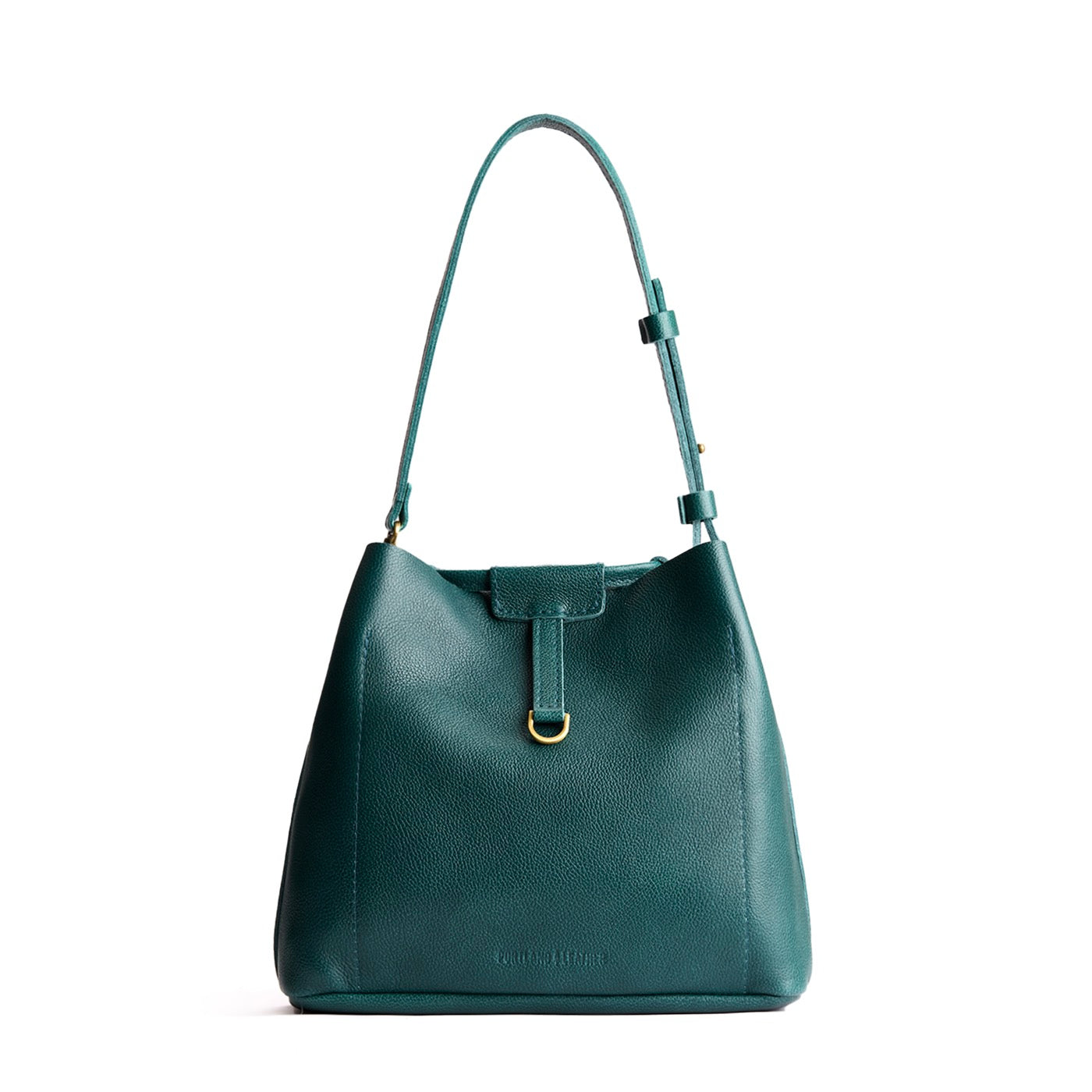 Sea Glass*Large | Symmetrical leather bag with leather drawstring closure and back ring for accessories