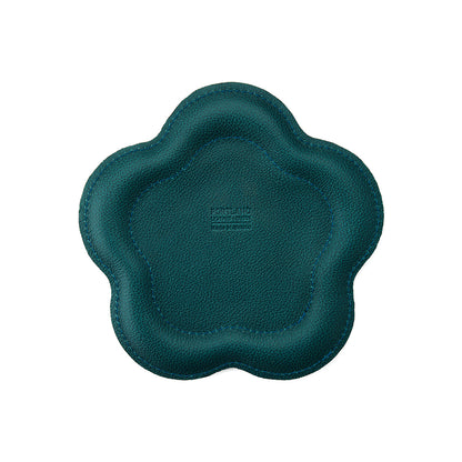 Sea Glass | Floral shaped leather tray with stuffed edges