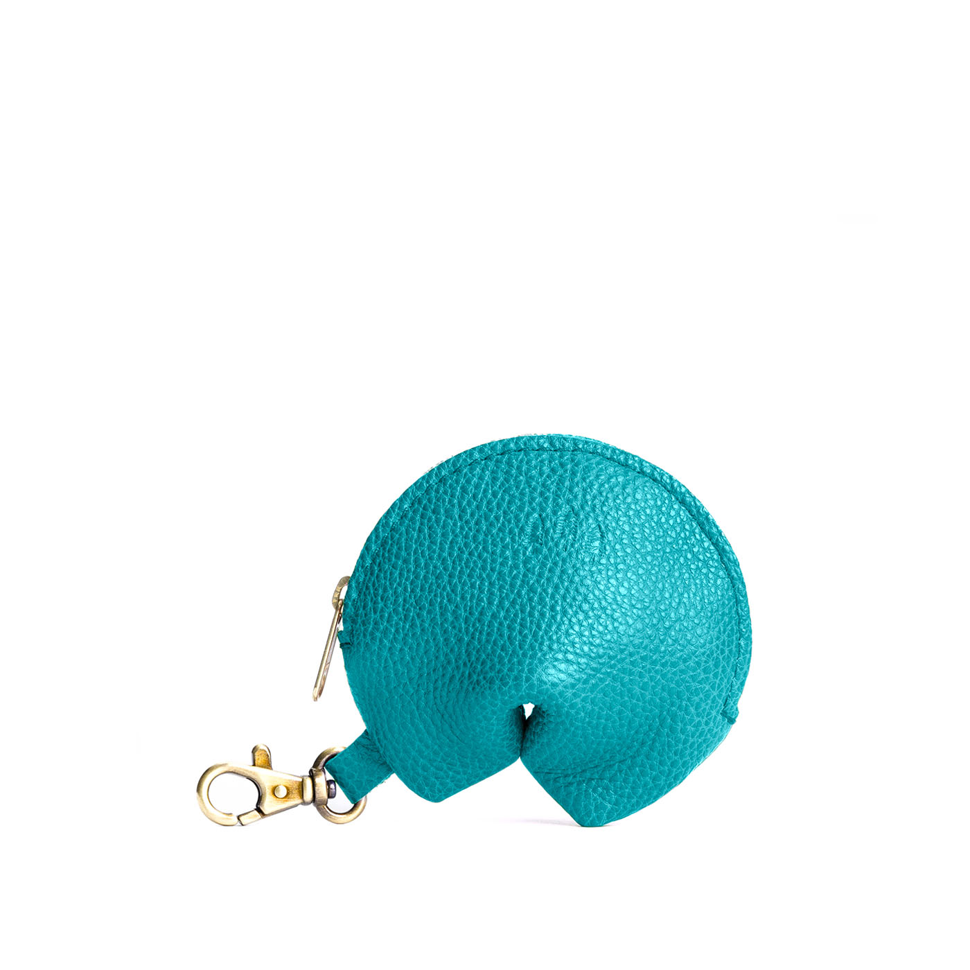 Baja | Leather fortune cookie shaped keychain pouch